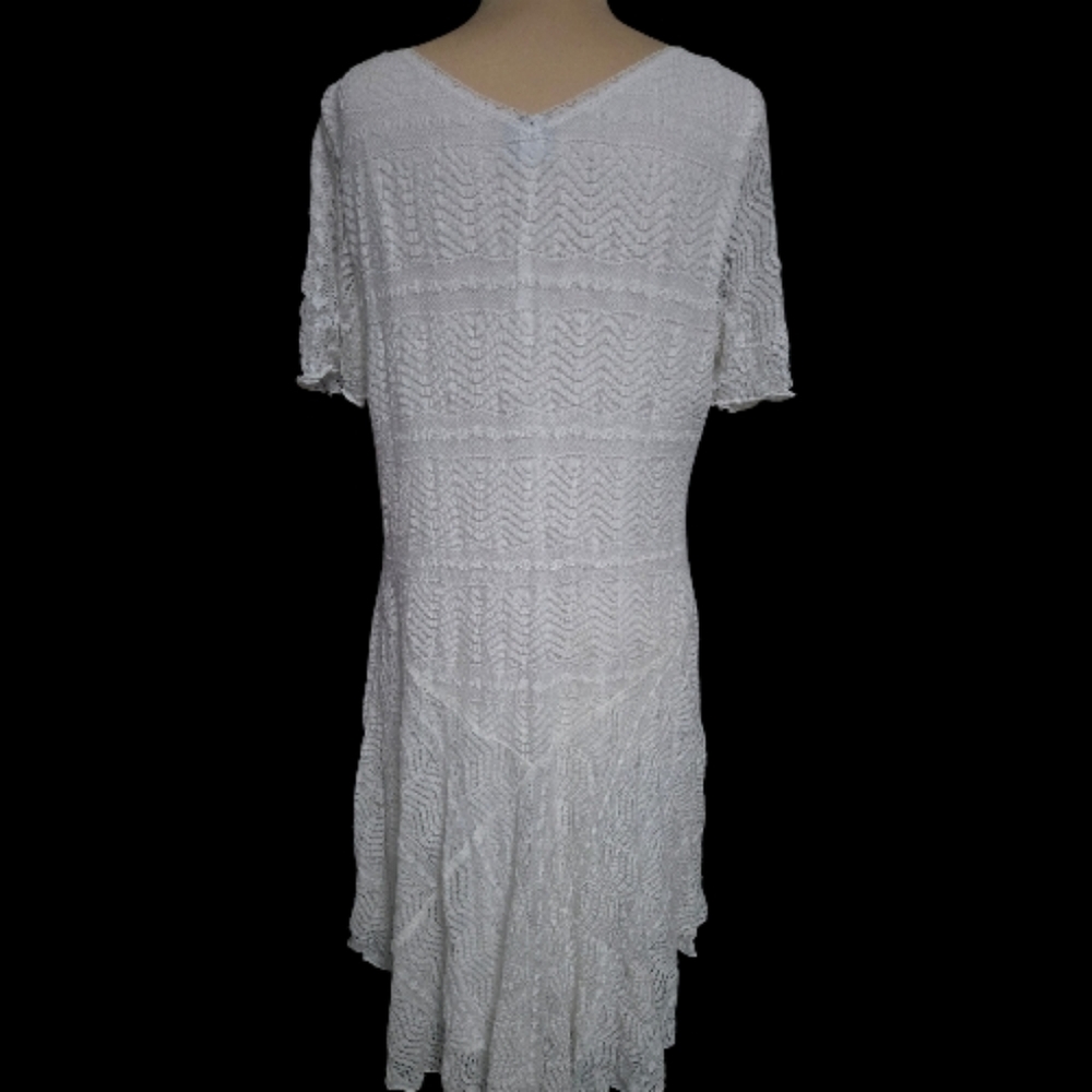 Elegant White Spring Lace Dress By Rabbit Rabbit Rabbit Sz L - Picture 7 of 7